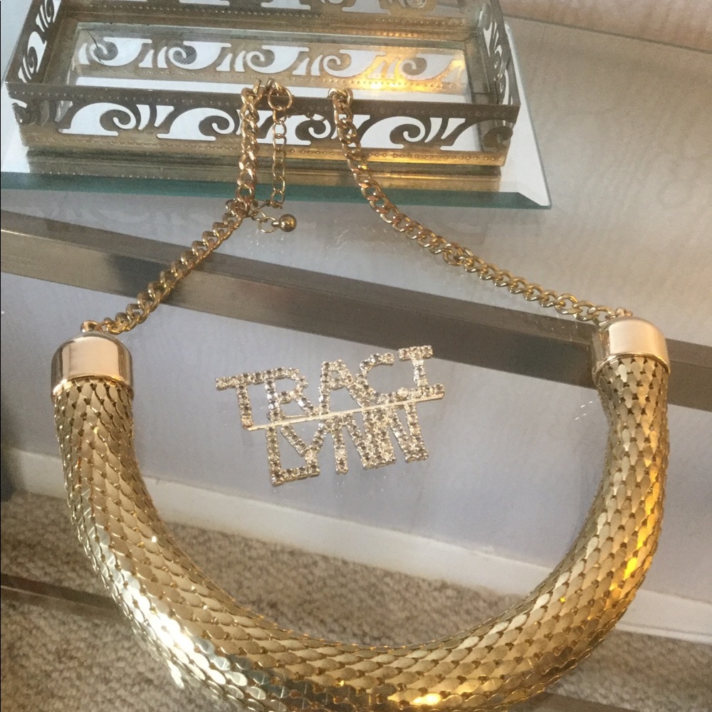 TRACI LYNN GOLD CHOKER NECKLACE